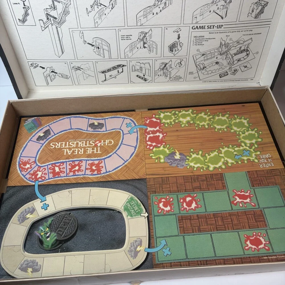 Vintage 1986 The Real Ghostbusters 3D Board Game INCOMPLETE Replacement Parts